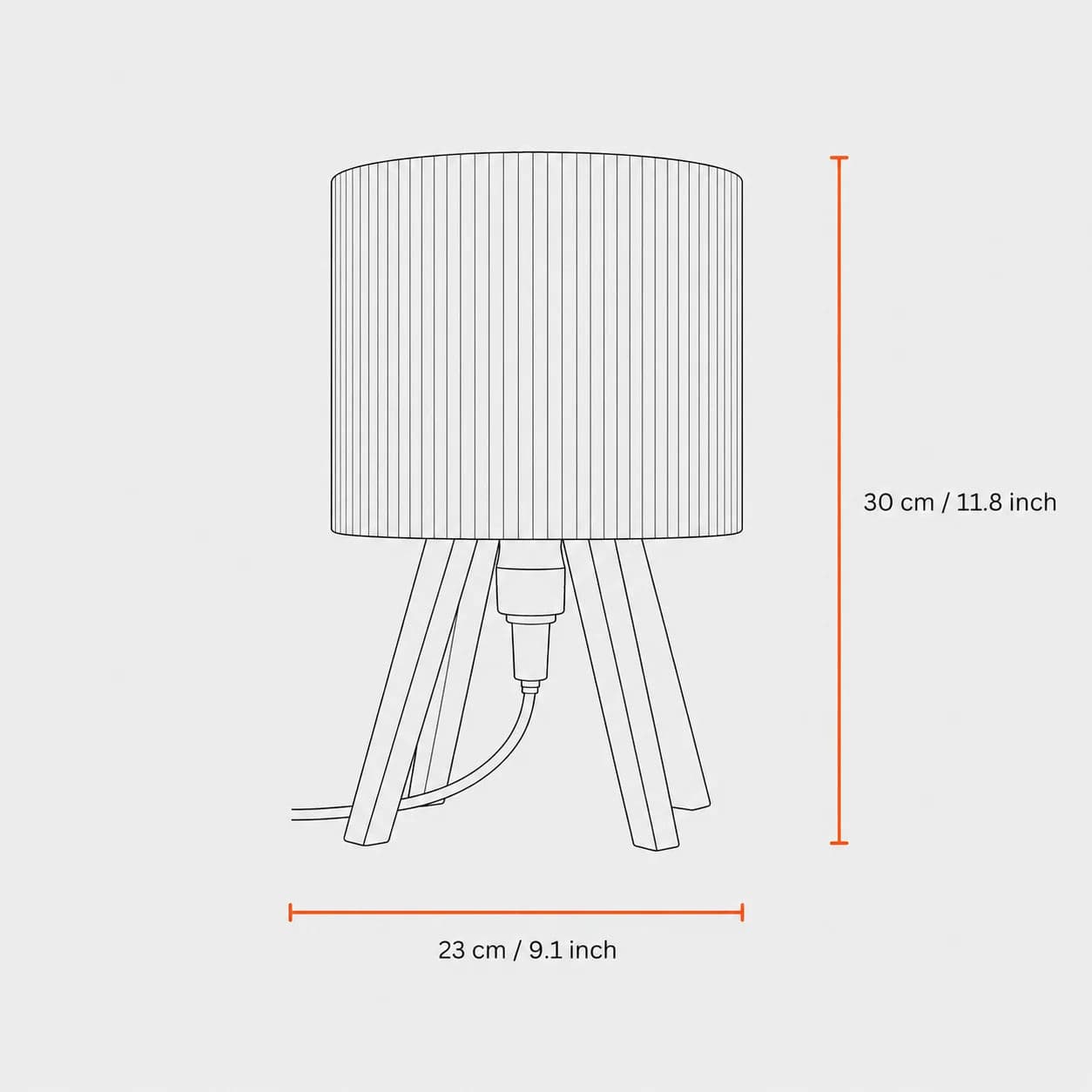 Aurelia Ribbed Tripod Table Lamp thumbnail 4
