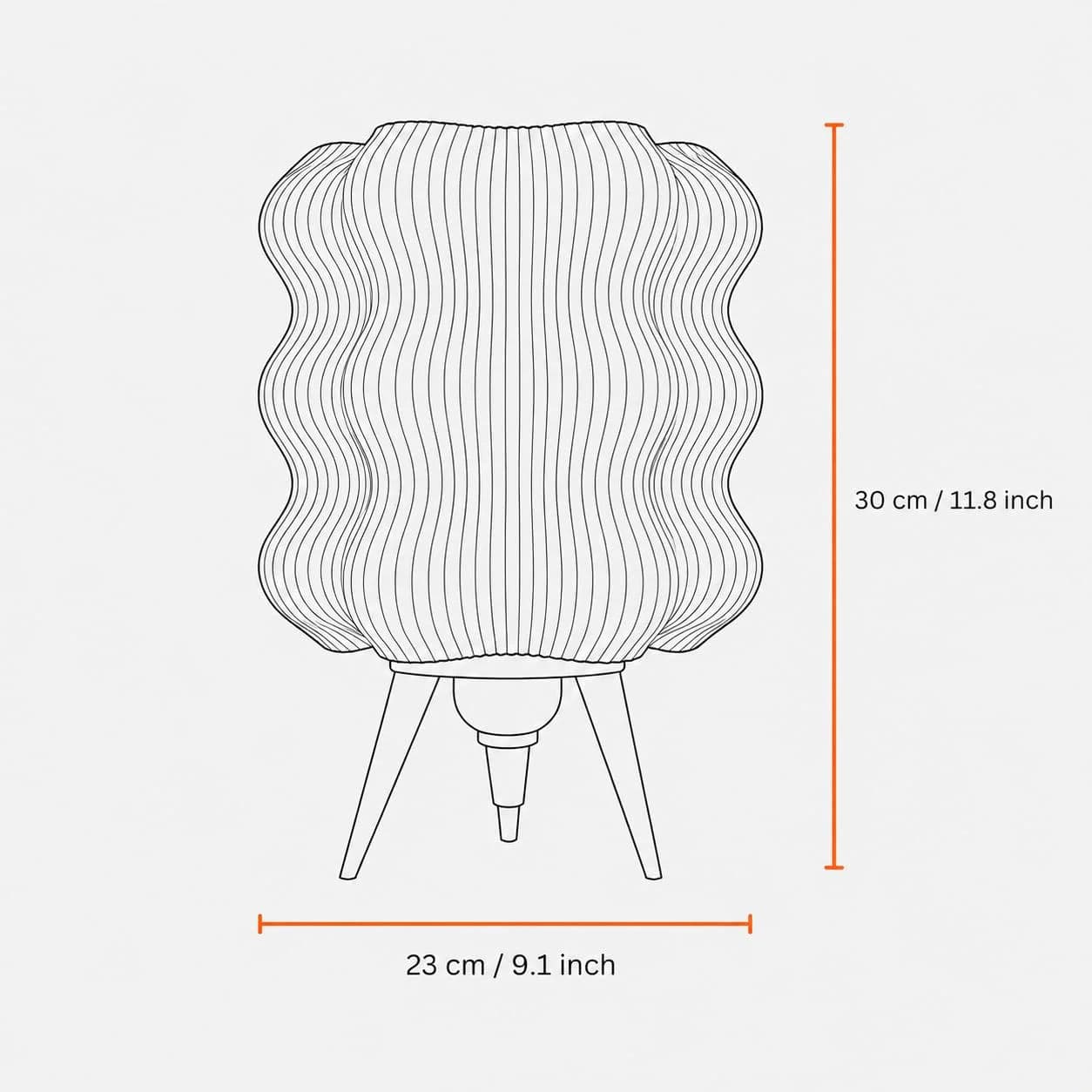 Ribbed Wavy Modern Table Lamp thumbnail 3
