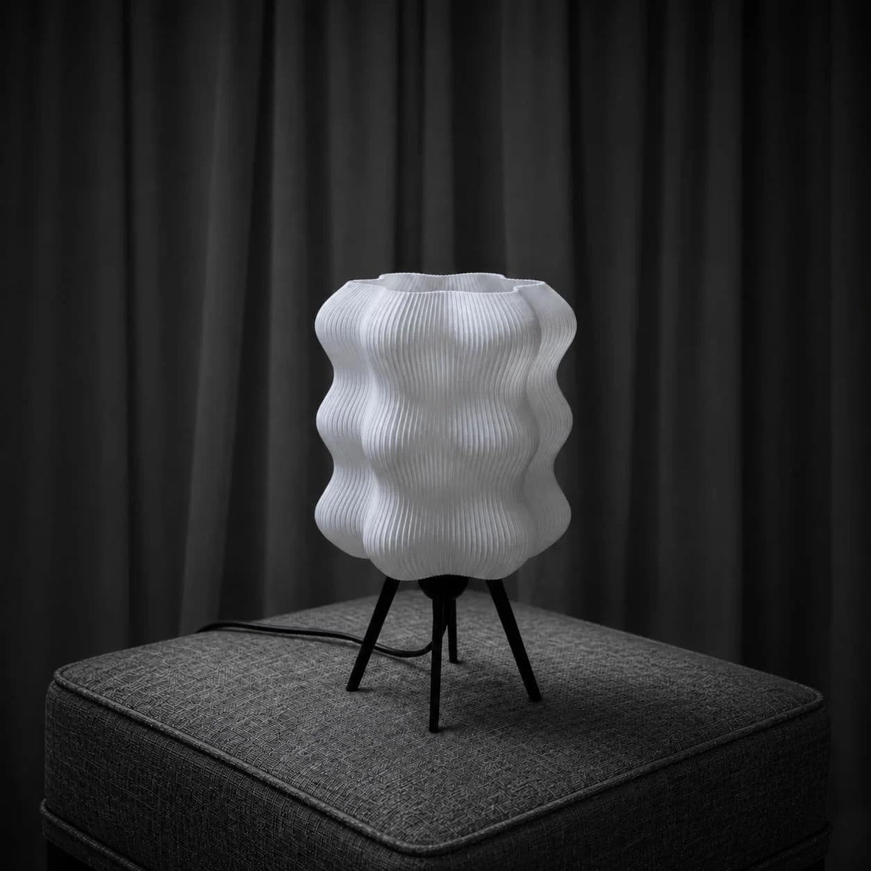 Ribbed Wavy Modern Table Lamp thumbnail 2