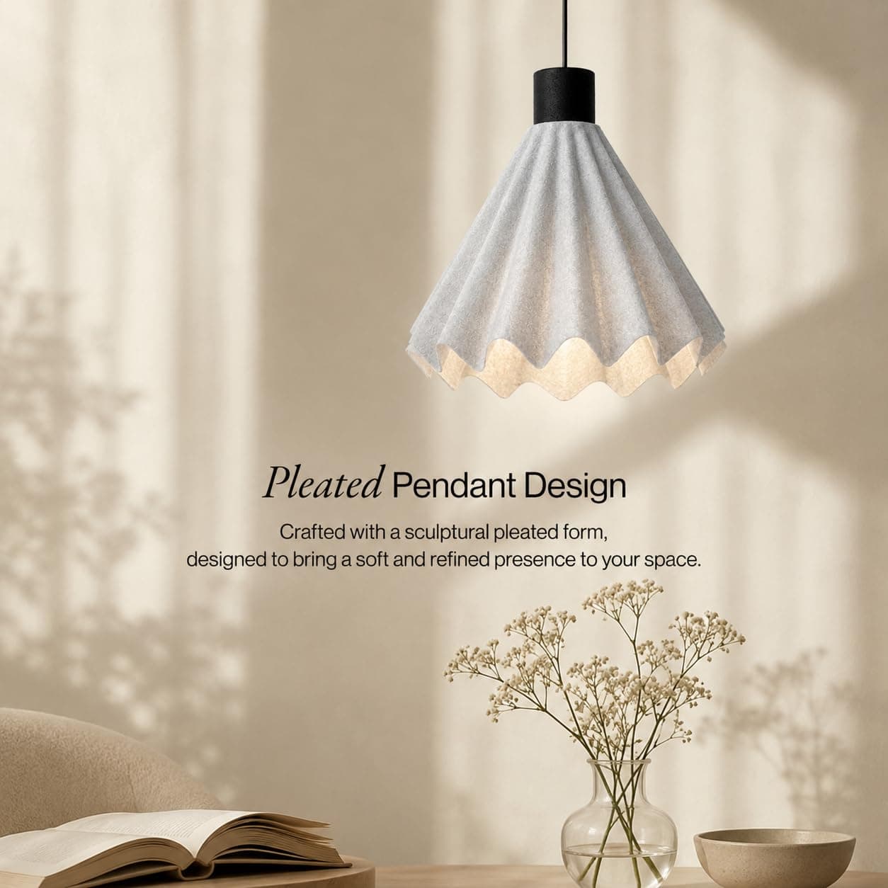 Scallop Pleated Pendant Light thumbnail 5