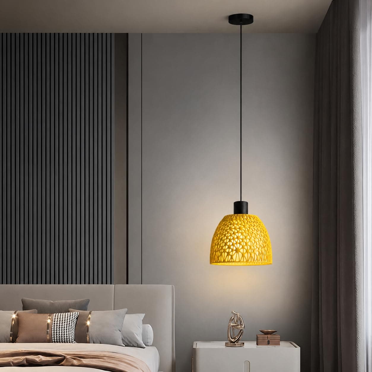 Yellow Lace Pendant Light thumbnail 3